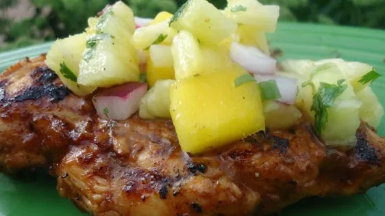 Jamaican Jerk Chicken with Pineapple Mango Salsa Recipe