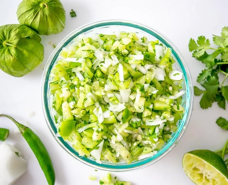Kiwi And Tomatillo Pico De Gallo