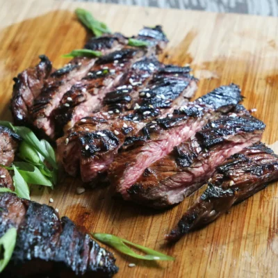 Korean Style Marinated Skirt Steak With