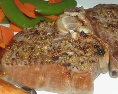Lamb Chops With Peppercorn & Garlic Paste