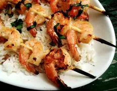 Lemon, Garlic And Basil Shrimp Skewers