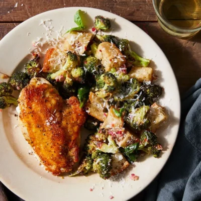 Lemon-Infused Broccoli And Juicy Chicken Breast For One