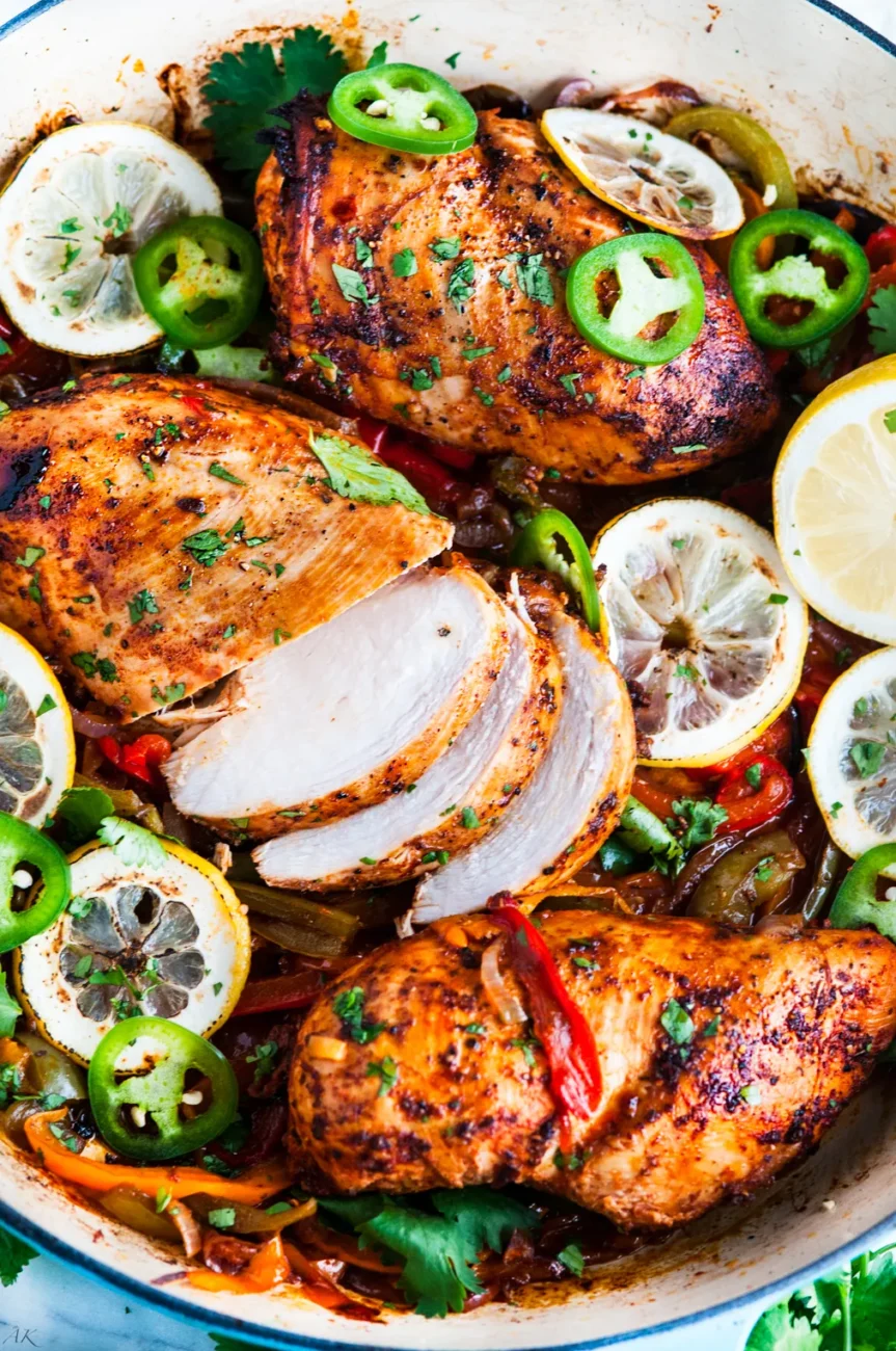 Lemony Chicken With Bell Pepper