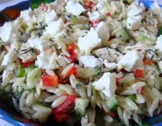 Lemony Orzo- Veggie Salad With Chicken