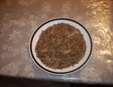 Lentil Rice Dish Mujadarah Arabic Dish