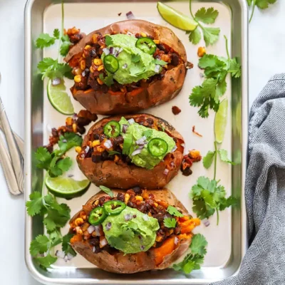 Loaded Vegetarian Baked Sweet Potato