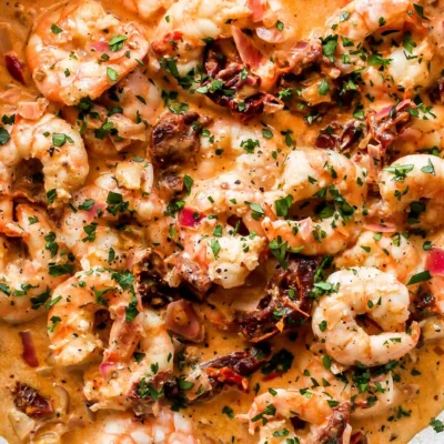 Mediterranean-Style Spicy Shrimp with Sun-Dried Tomatoes