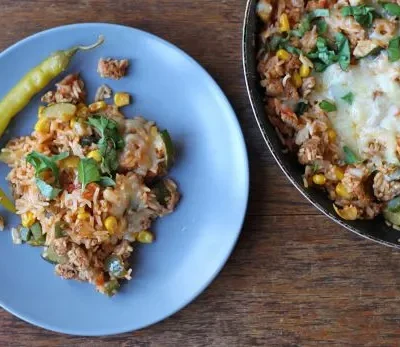 Mexi Ground Beef-Rice Skillet
