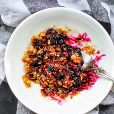 Microwave Blueberry Crumble