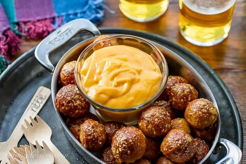Mini Soft Pretzels And Cheese Dip
