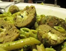 Mozzarella- Stuffed Pesto Turkey Meatballs