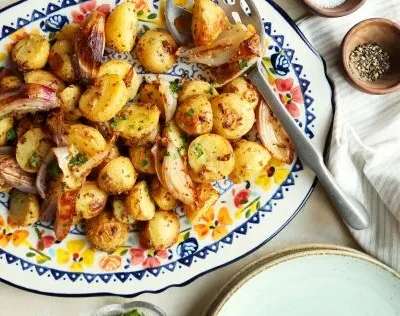 Mustard- Crusted Roast New Potatoes