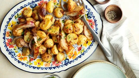 Mustard- Crusted Roast New Potatoes