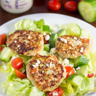 Naked Greek Feta-Zucchini Turkey Burgers