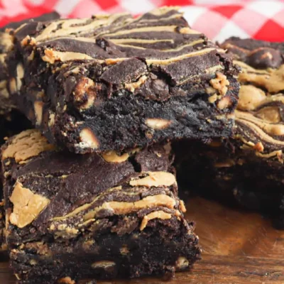 Natural Peanut Butter Swirl Brownies
