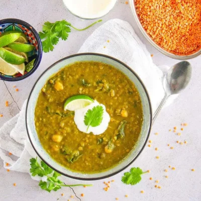 Non-Fat Middle Eastern Greens And Lentil Soup