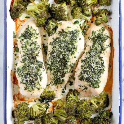 One Pan Parmesan-Crusted Chicken With Broccoli