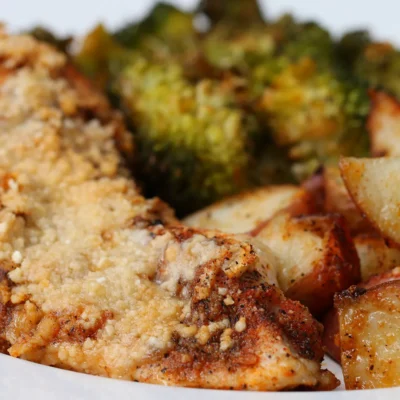 One Pan Parmesan-Crusted Chicken With Broccoli