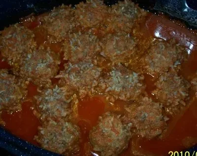 Oven Baked Porcupine Meatballs