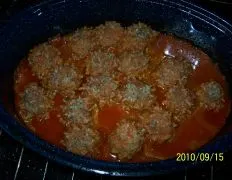 Oven Baked Porcupine Meatballs