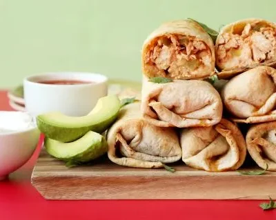 Oven-Fried Chicken Chimichangas