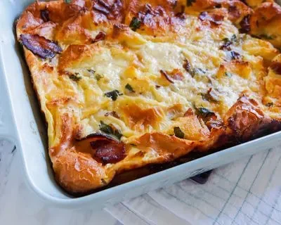 Overnight Savory Bread Pudding Strata: The Ultimate Make-Ahead Breakfast Casserole