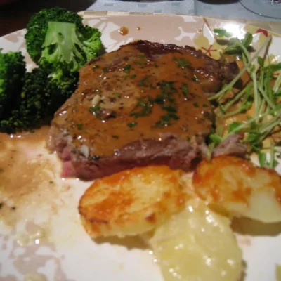 Pan-Seared Steak Diane With A Rich Mushroom Sauce