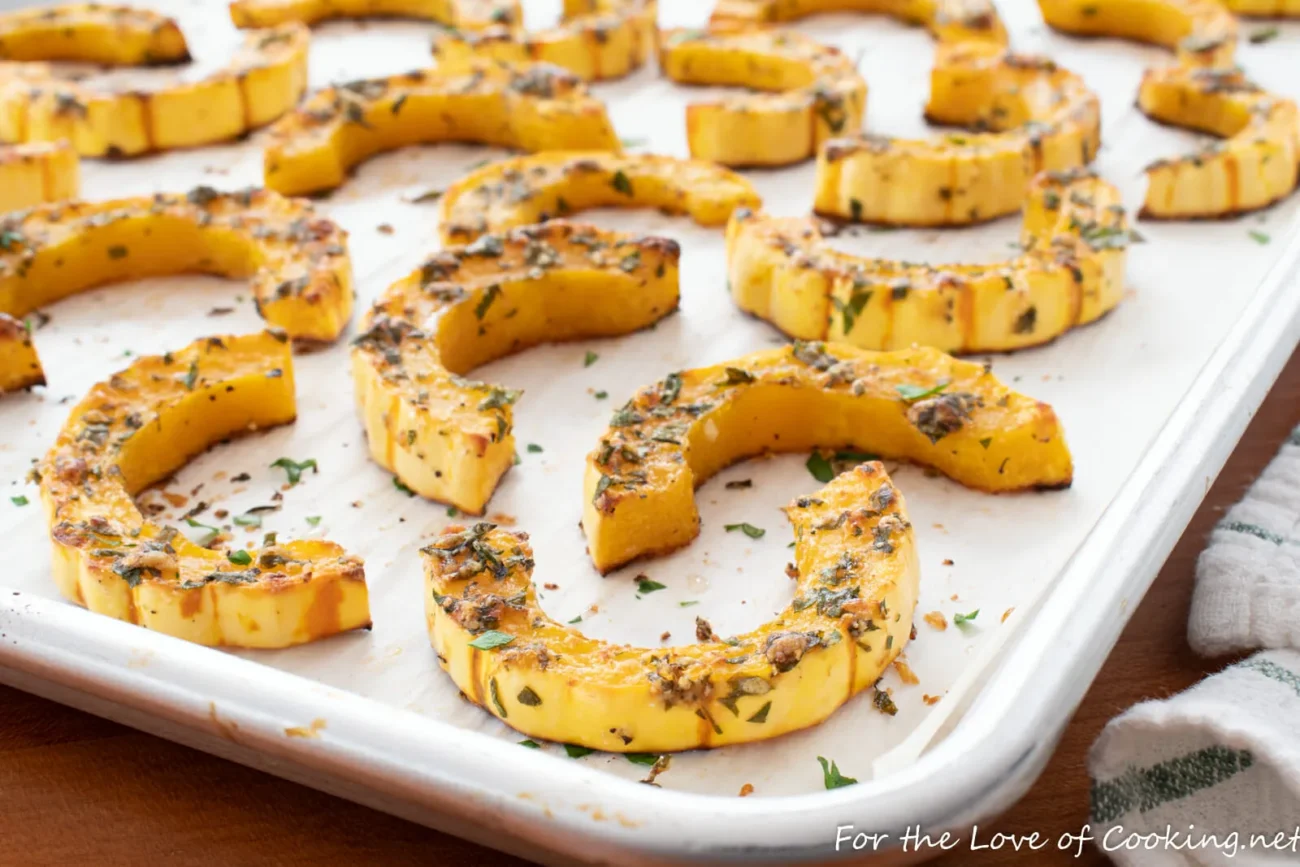 Parmesan Crusted Roasted Delicata Squash