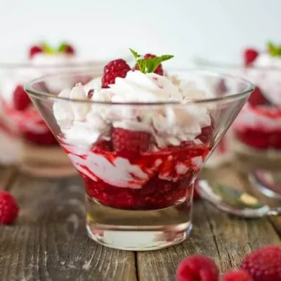 Peach And Raspberry Yogurt Fool