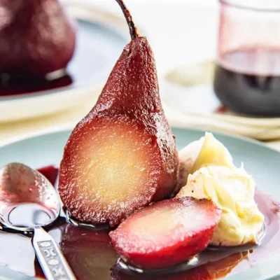 Pears In Red Wine Sauce