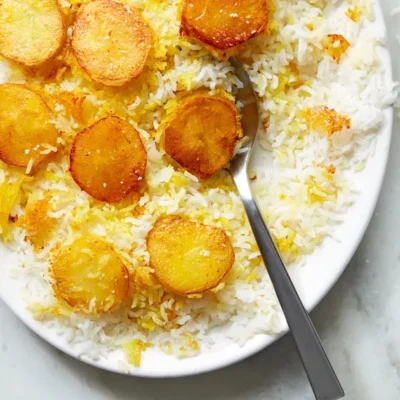 Persian Tahdeeg Rice And Potatoes
