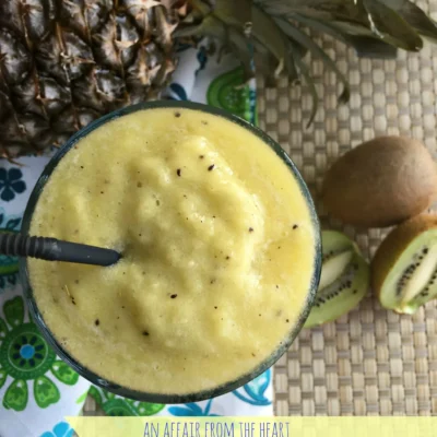Pineapple And Kiwi Fruit Juice For Fresh And