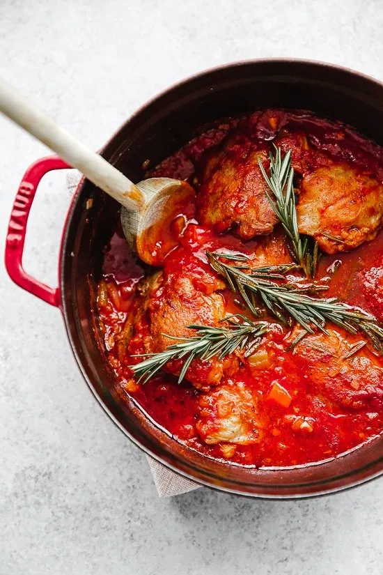 Pollo In Potacchio Braised Chicken With Tomatoes And Rosemary