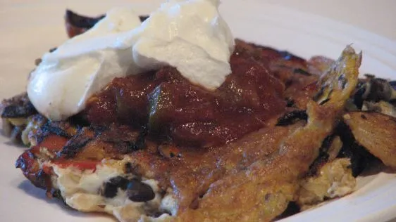 Potato, Ham & Black Bean Spanish Omelet