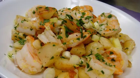 Potatoes Sauteed With Shrimp