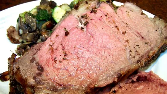 Prime Rib Roast Beef With Fresh Garlic And