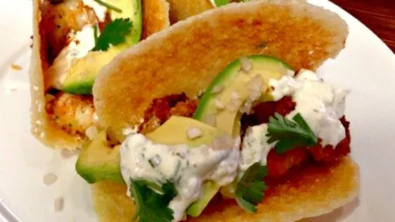 Ranch Dusted Shrimp On Crisped Cheese