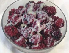Raspberries And Sweetened Condensed Milk