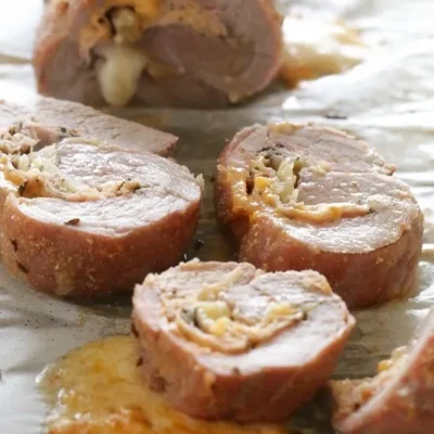 Reuben Stuffed Pork Tenderloin