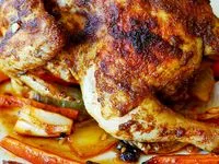 Roast Cornish Game Hens With Savory Fruit