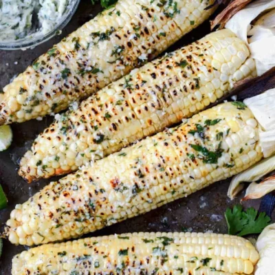 Roasted Corn With Cilantro Butter