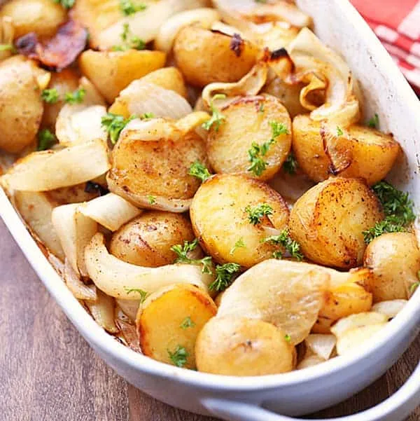 Roasted New Potatoes With Red Onions