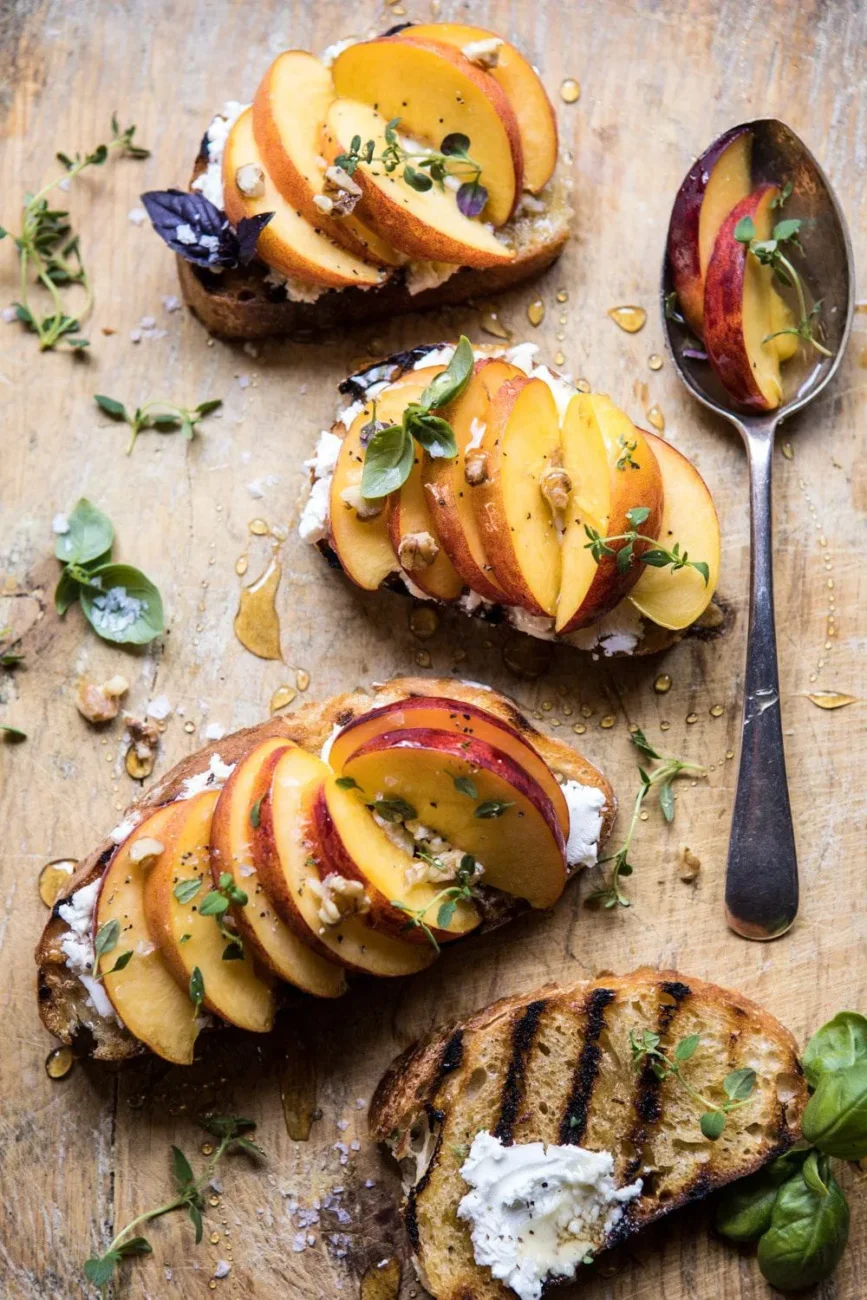 Roasted Peaches With Goat Cheese And Honey