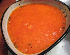 Roasted Red Pepper Soup With Orange Cream