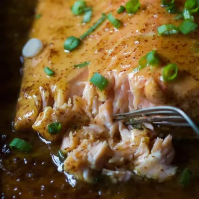 Salmon With Mustard Maple Glaze