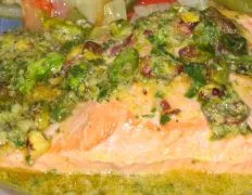 Salmon With Pistachio Basil Butter