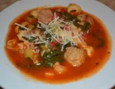 Saucy Tortellini And Meatball Soup #A1