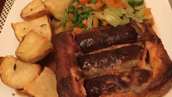 Savory British Sausage and Yorkshire Pudding Casserole