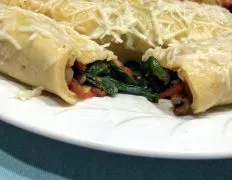 Savory Spinach And Asiago Cheese Crepes Recipe