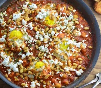 Savory Sun-Dried Tomato And Sweet Basil Shakshuka With Ragu Essence